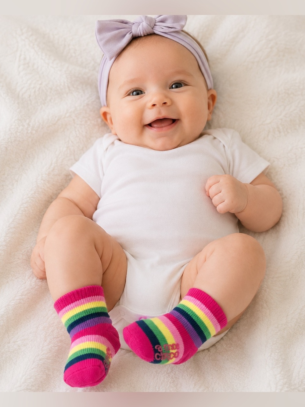 Infant Circo Vibrant Striped Ankle Socks Set of 2 Age 0-6 months